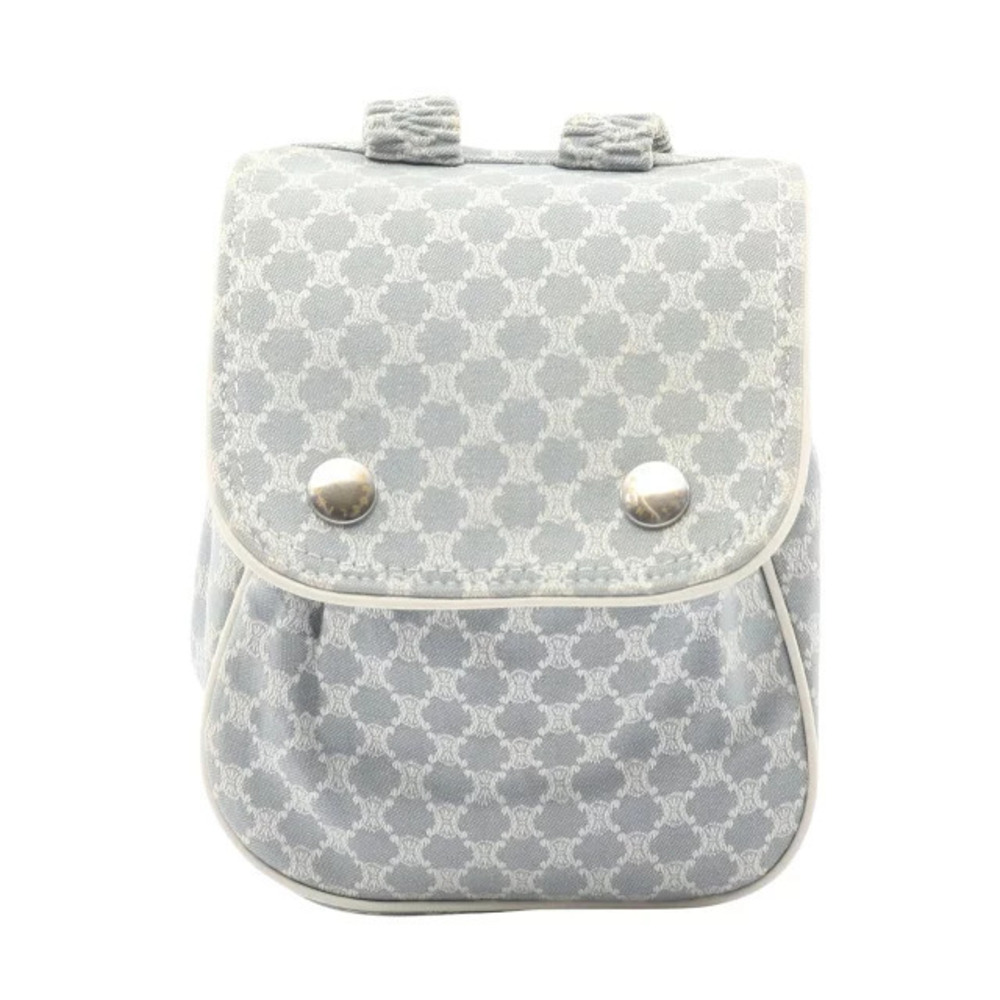 Celine Macadam Backpack Canvas Bag Blue White